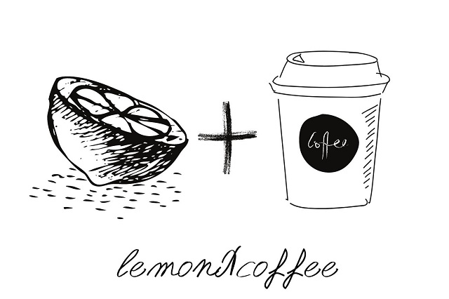 レモンとコーヒーの画像