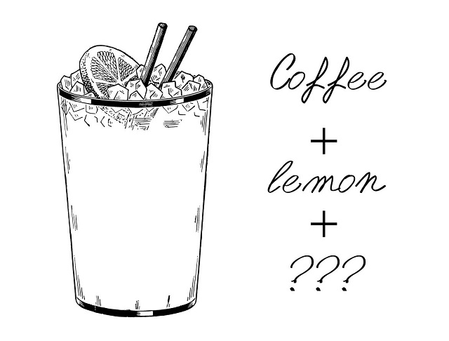 コーヒーとレモンの画像