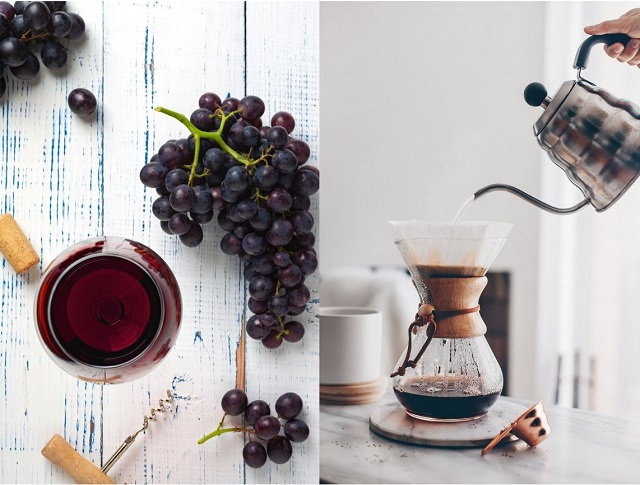 コーヒーと赤ワインのポリフェノールの画像
